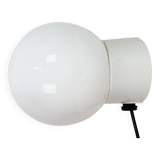 Vintage White Porcelain Wall Light with Milk Glass, 1960s
