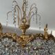 Lustre cascade de pampilles en bronze et cristal