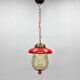 Suspension champignon en verre taillé et laiton des années 1950, Allemagne