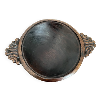 Hollow carved wooden dish