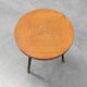 Mid‑Century Tripod Side Table with Black Tapered Legs and Brass Feet, Italy