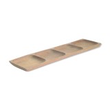 Long teak wooden serving tray or dish with four compartiments