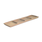 Plat en bois de teck long avec quatre compartiments