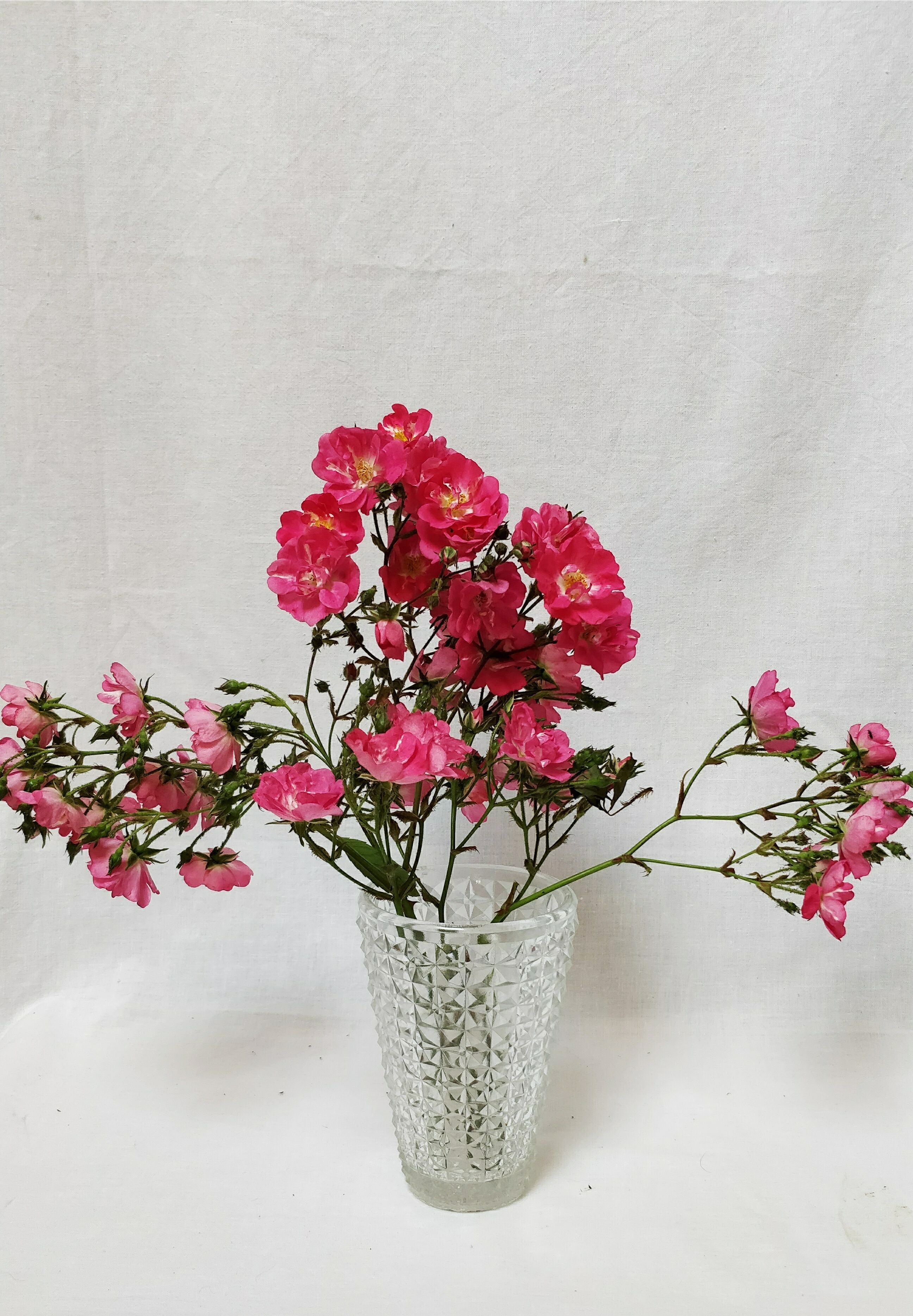 Diamond tip glass vase