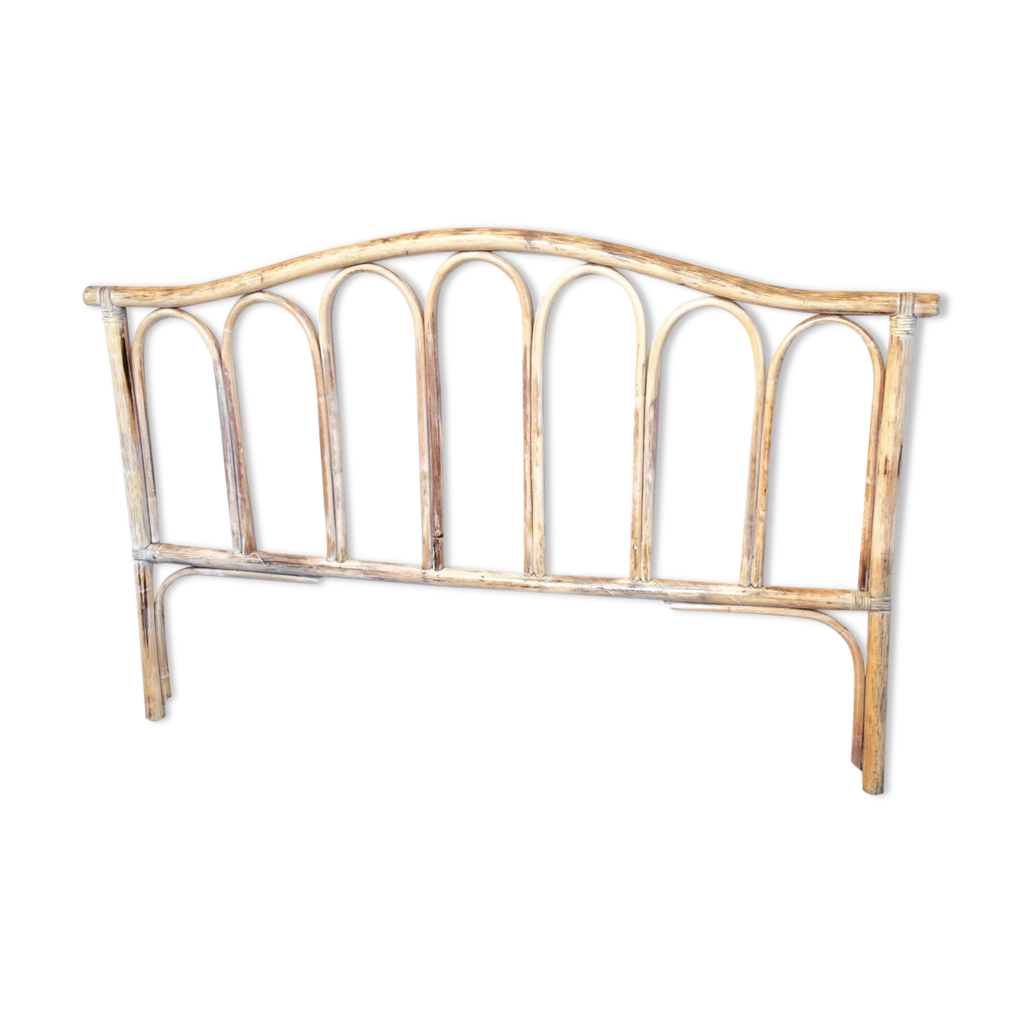 Old rattan headboard