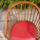 Fauteuil et repose pieds cuir Rouge