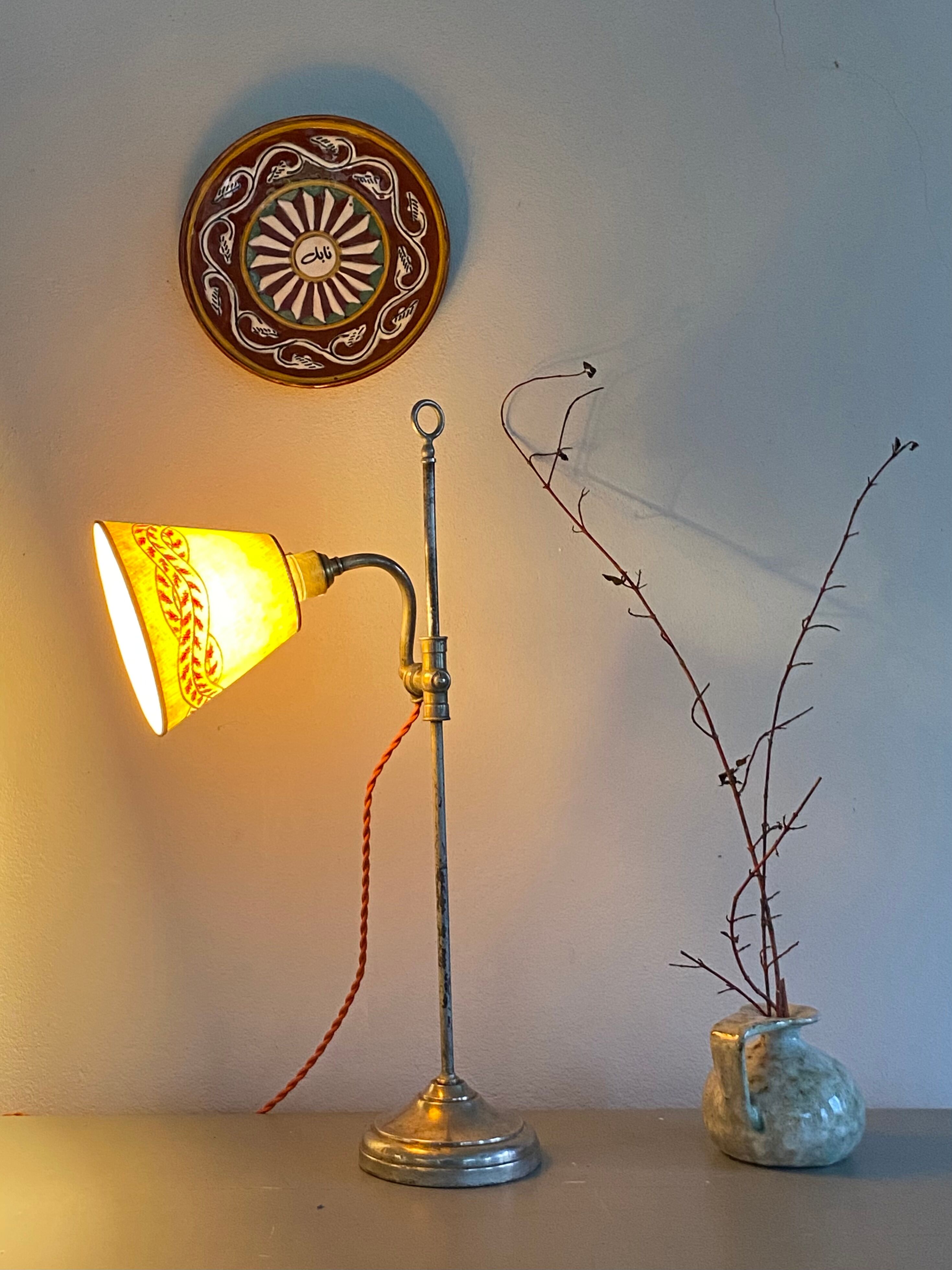 Workshop lamp, painted lampshade, 2m cable
