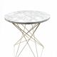 Eiffel-style side table – round top with white marble effect – design year