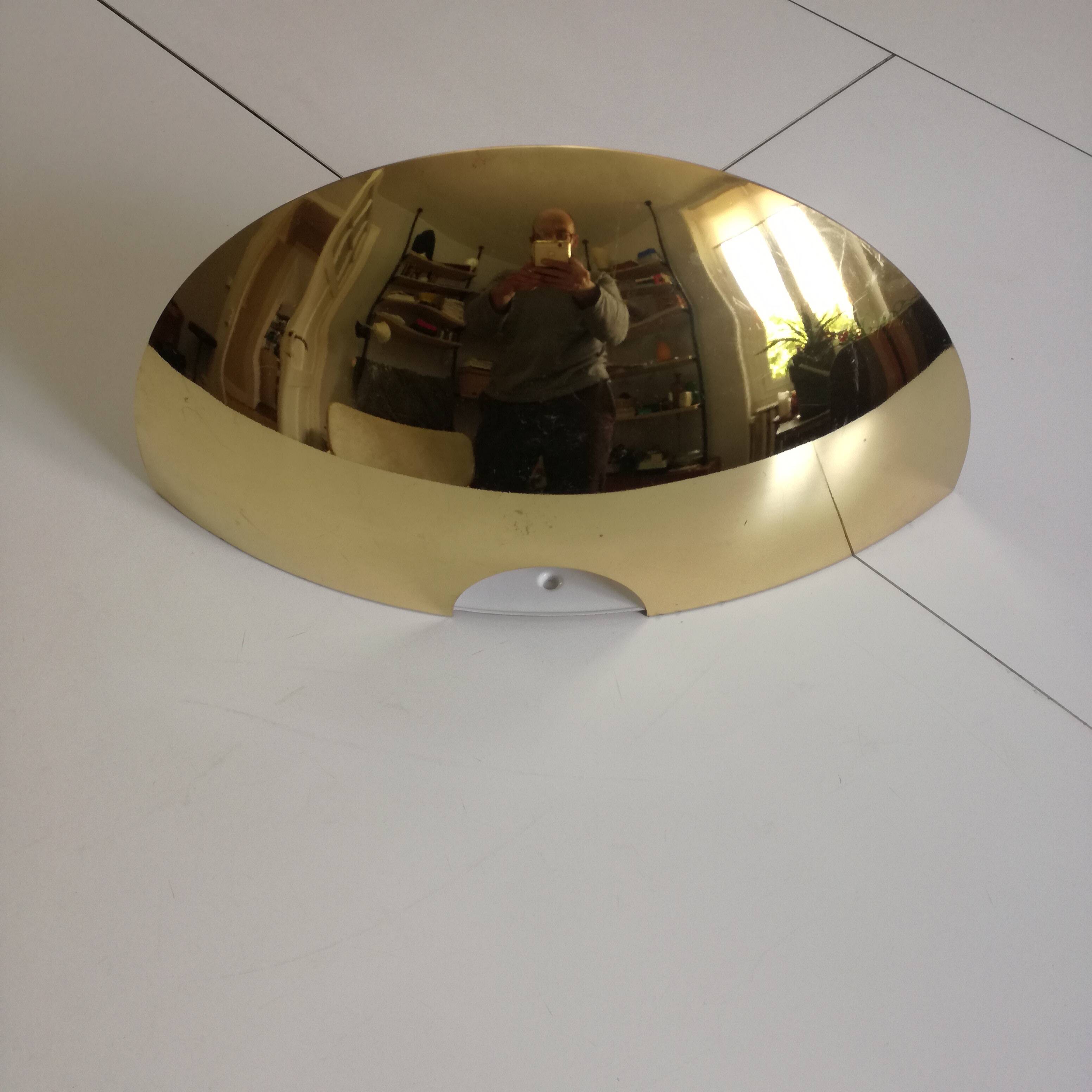 40 cm half-moon brass wall light