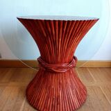 Maugrion Roche Bobois prestige rattan table 1980