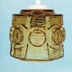 Vintage glass pendant light Vitrika, mid-century amber pendant.