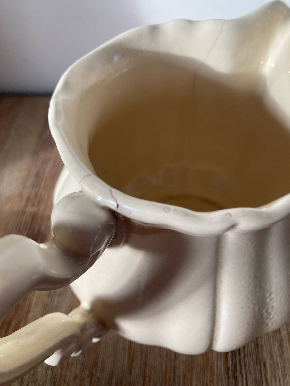 Sarreguemines earthenware milk jug Ivory