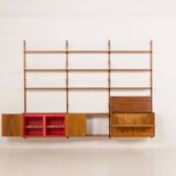 Hansen&Guldborg 3 bay teak wall unit with a bar cabinet for HG Furniture, D