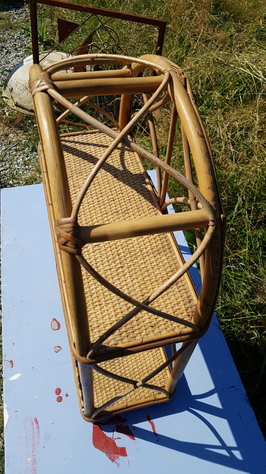Étagère vintage rotin