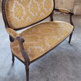 Louis XVI style sofa bench carved