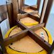 Set of 6 Scandinavian style chairs Girsberger 70s vintage solid wood mustard yellow