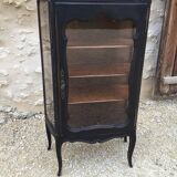 Louis XV style black patinated cherry wood display case