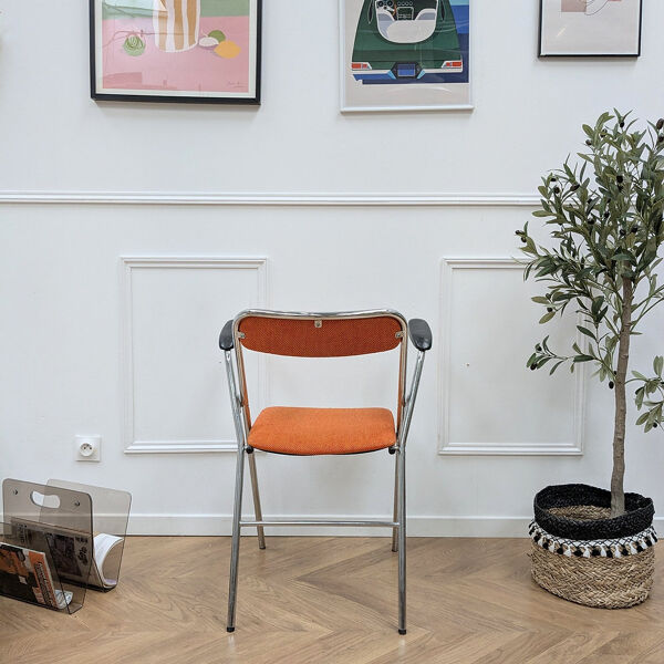 Chaise orange pliable vintage