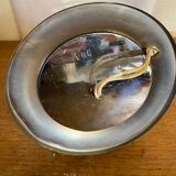 Antique Lamp Base Pink & Clear Glass Ball Chrome Base Vintage