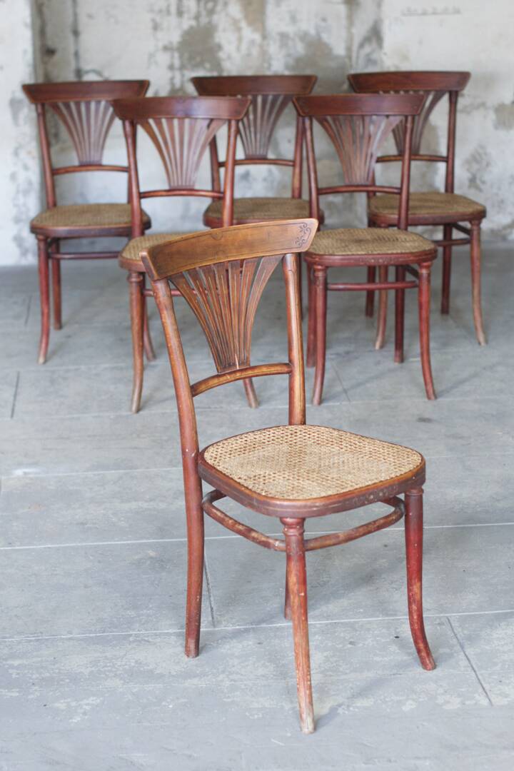 6 chairs n°221 canework Michael Thonet - 1920