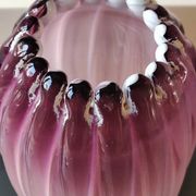 Organic floral vase. Blown glass in pink tones. Seguso Murano style