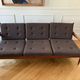 Teak and Danish Scandinavian wool sofa