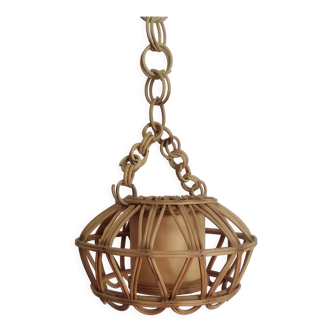 Rattan suspension lamp 60s