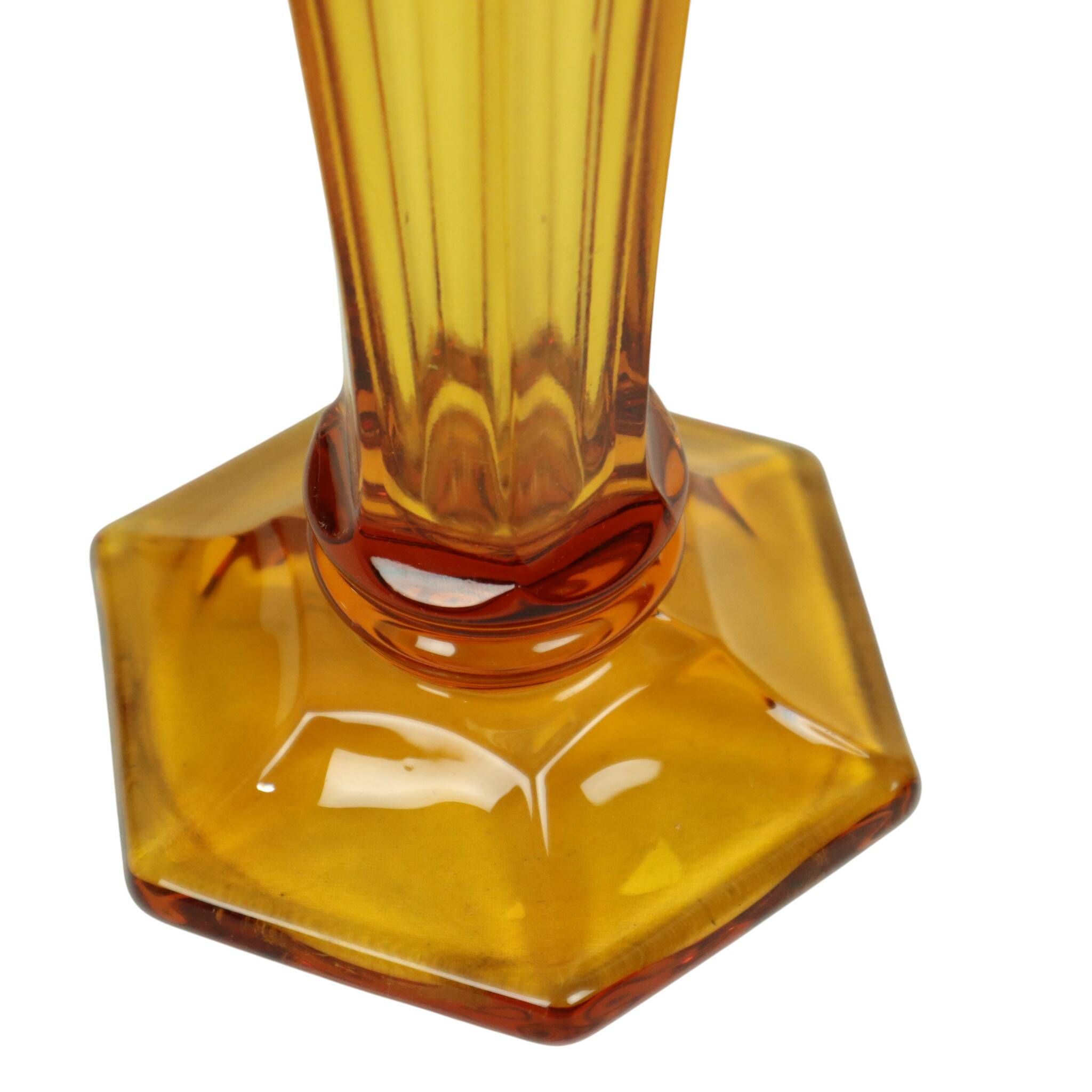Small Luxval Vase Amber Américain 1935 VSL Art Deco