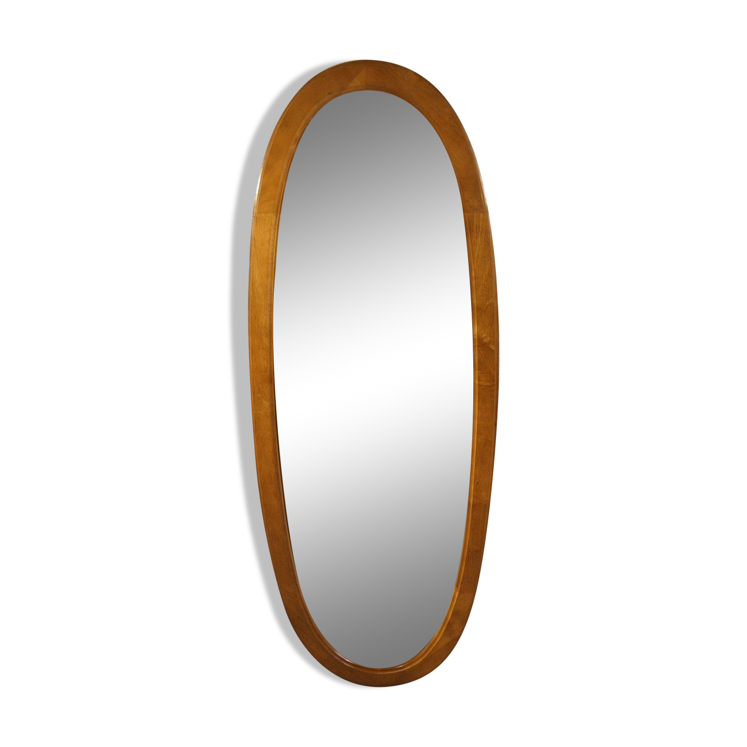 Oval mirror wooden frame 126 cm