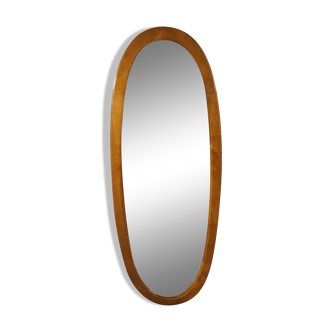 Oval mirror wooden frame 126 cm