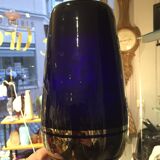 Vase soliflore royal blue and silver years 1930 1940