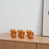 Set of six glasses, Italian design, 1970s, made in Italy