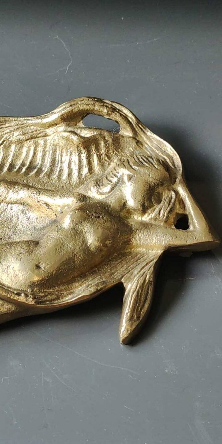 Art Nouveau Empty Pocket/Nude of a Woman/Mermaid on Shell. In gilded patinated bronze. Dim 20 x 10 cm