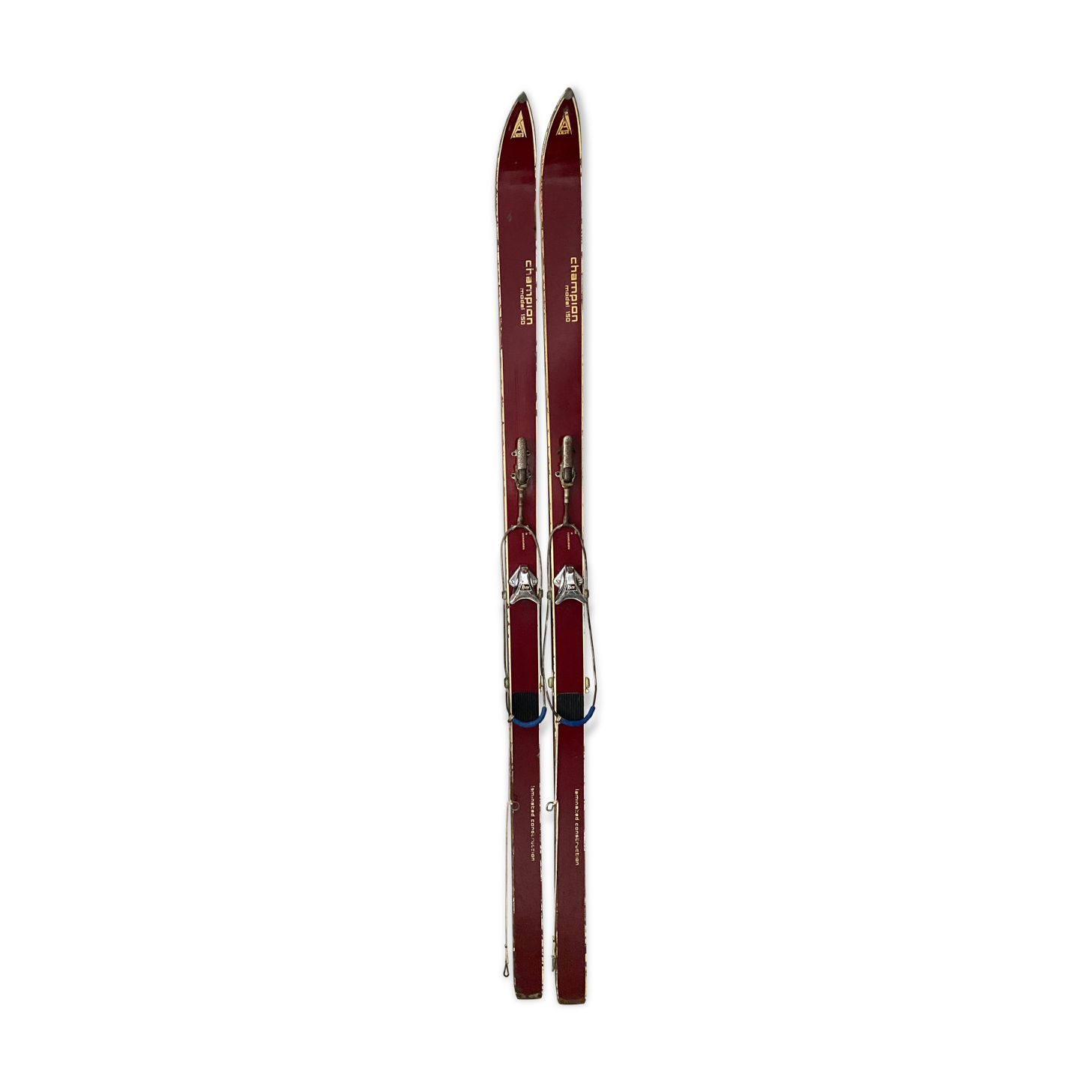 Paire de ski vintage en bois