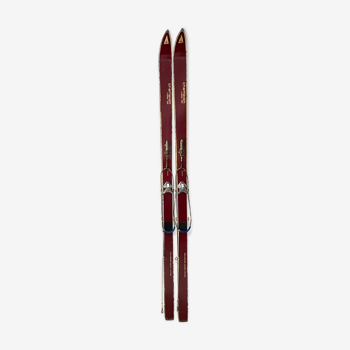 Pair of vintage wooden skis