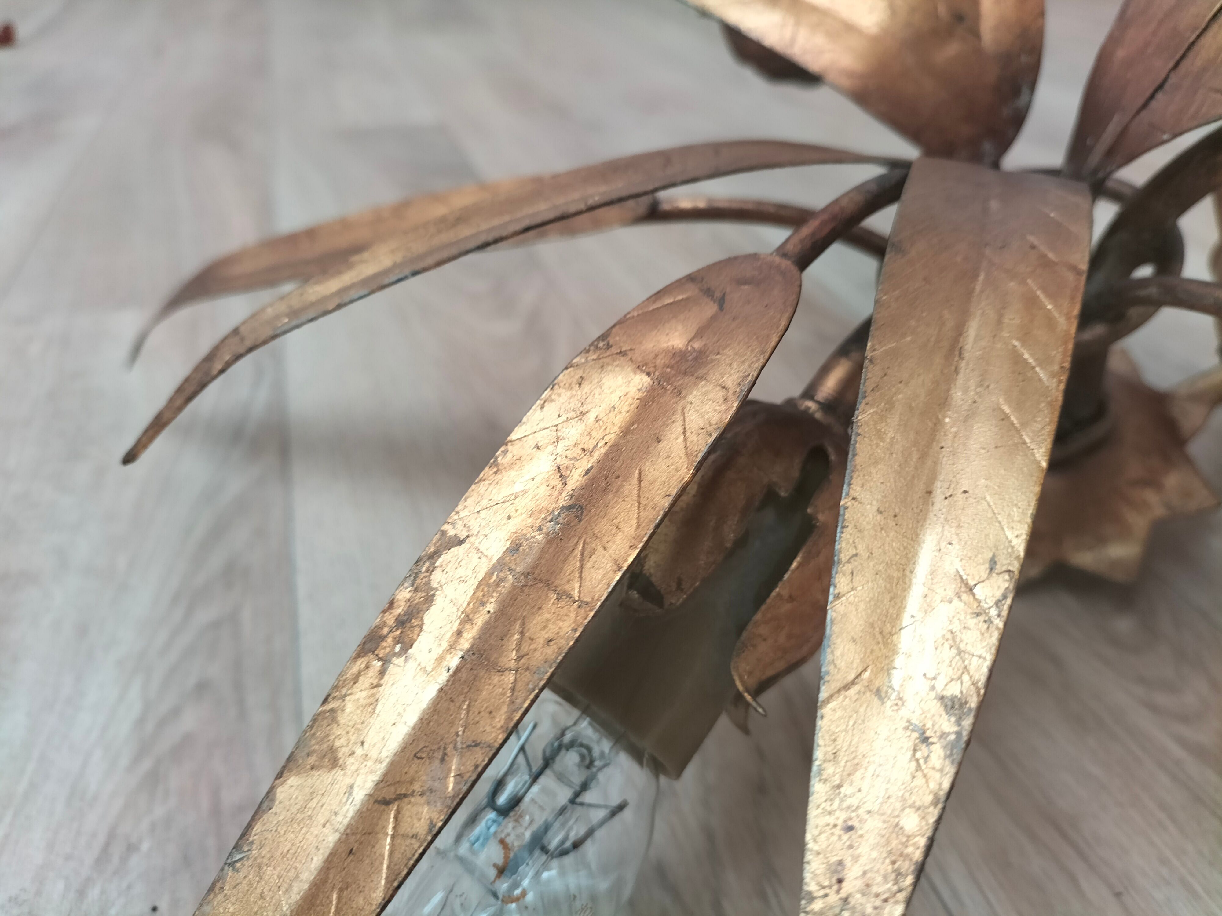 Golden leaf chandelier