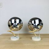 Pair of Concord chrome metal adjustable spotlights from the 70s
