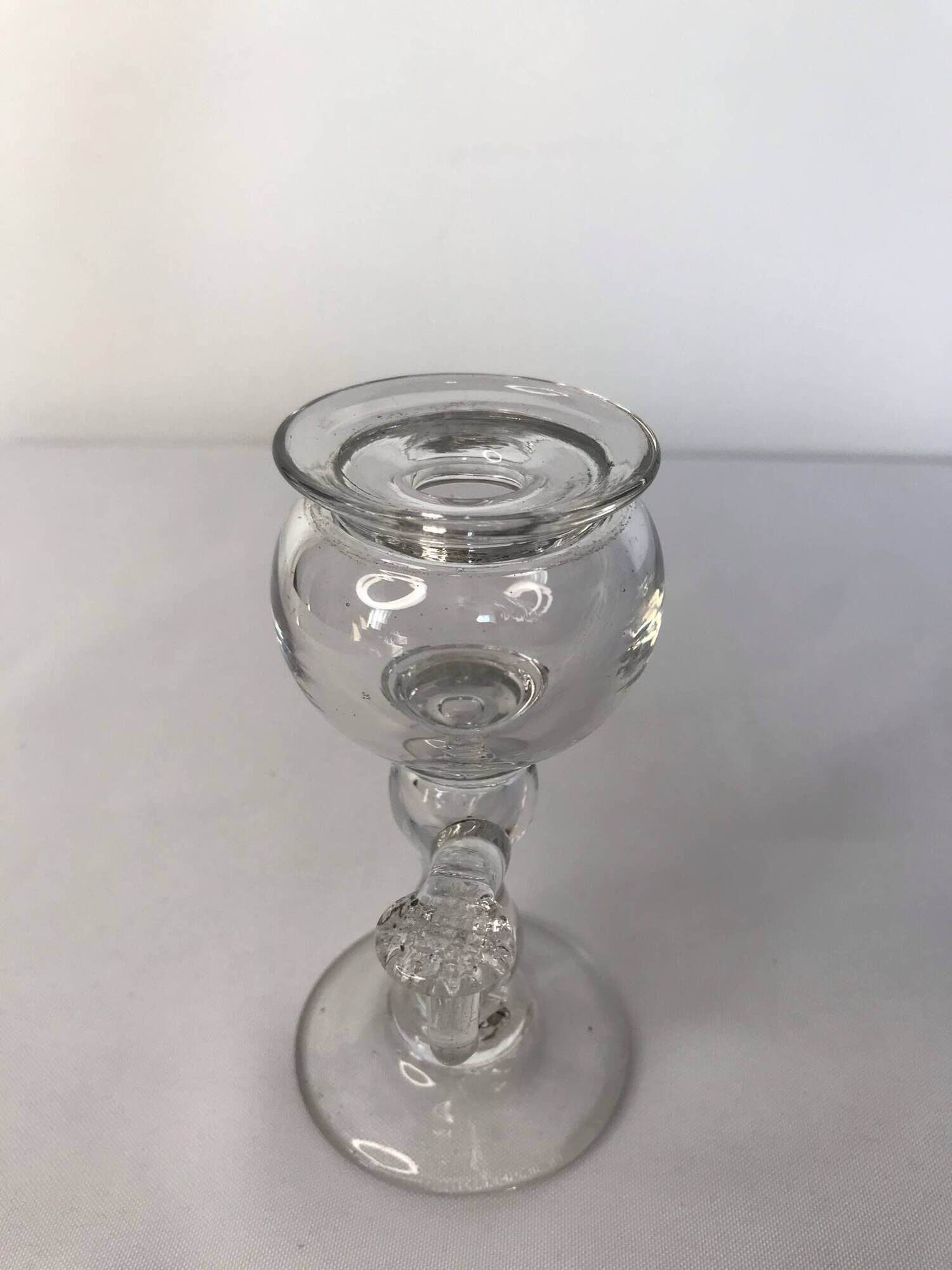 Old glassware, small 19th century Provençal lace-making night light lamp