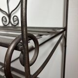 Wrought iron shelf in a revisited baker's style