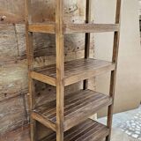 Ancien rack - étagère d'atelier en teck birman