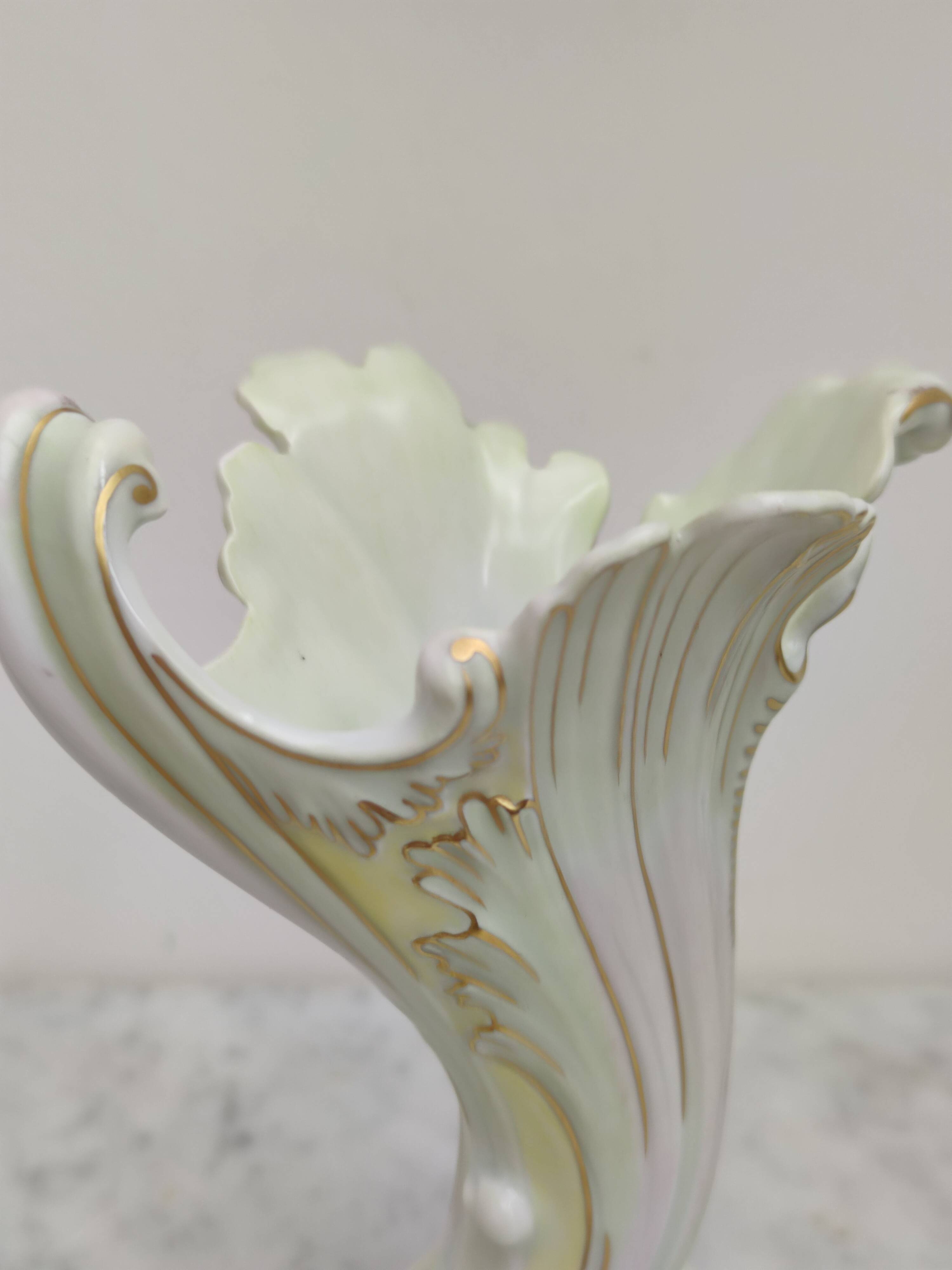 Limoges porcelain cone vase