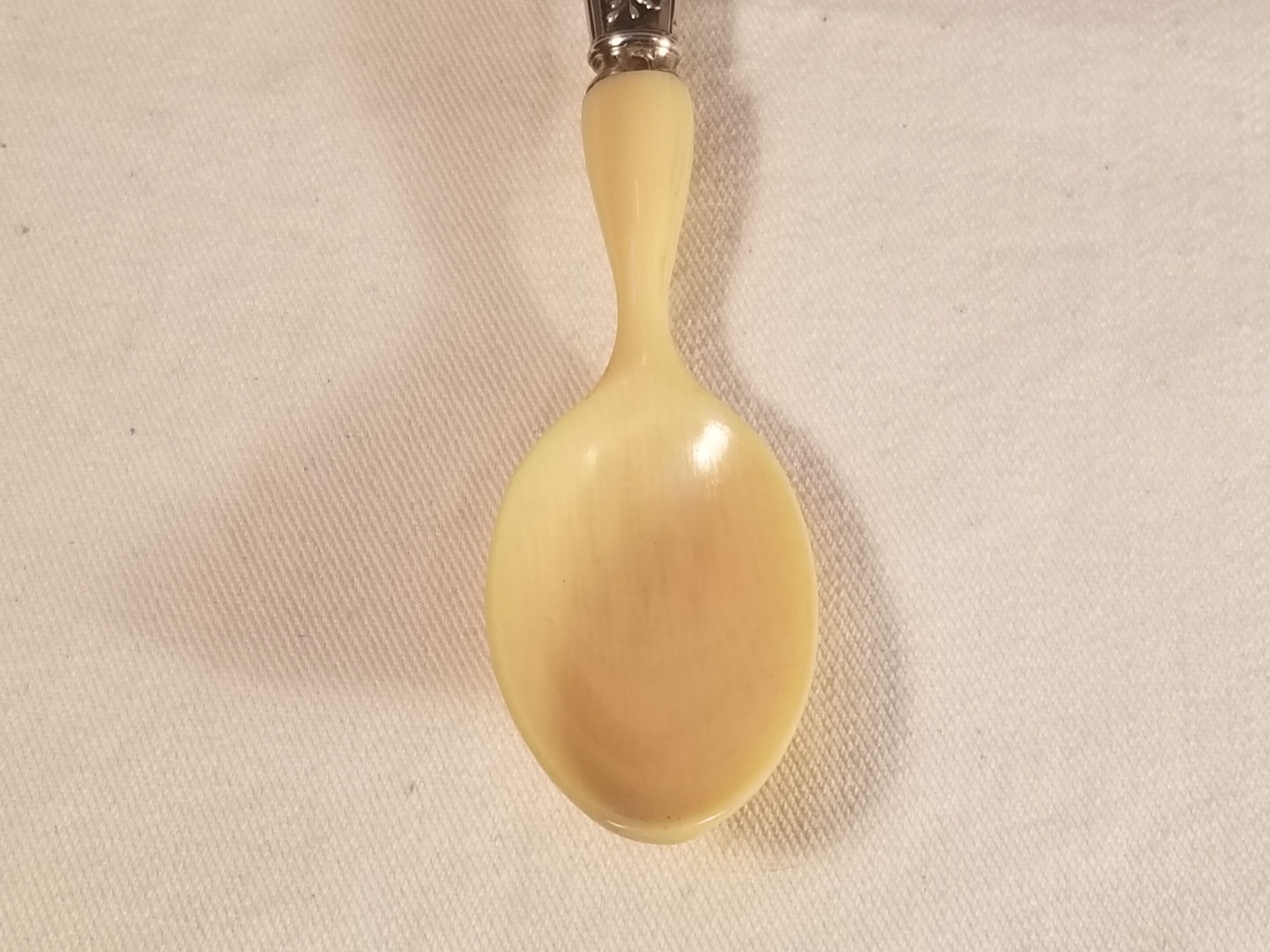 Old ivory silver porridge spoon