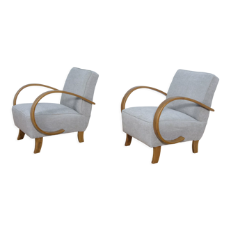 Model 410 Armchairs by Jindřich Halabala for Up Závody, 1930s, Set of 2