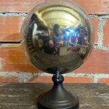 World Map Globe Earth Planet Chrome Metal + Black Design Stand