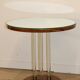 Art Deco side table in wood, brass and glass