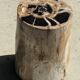Multicoloured petrified wood side table H45 D24 - 3328