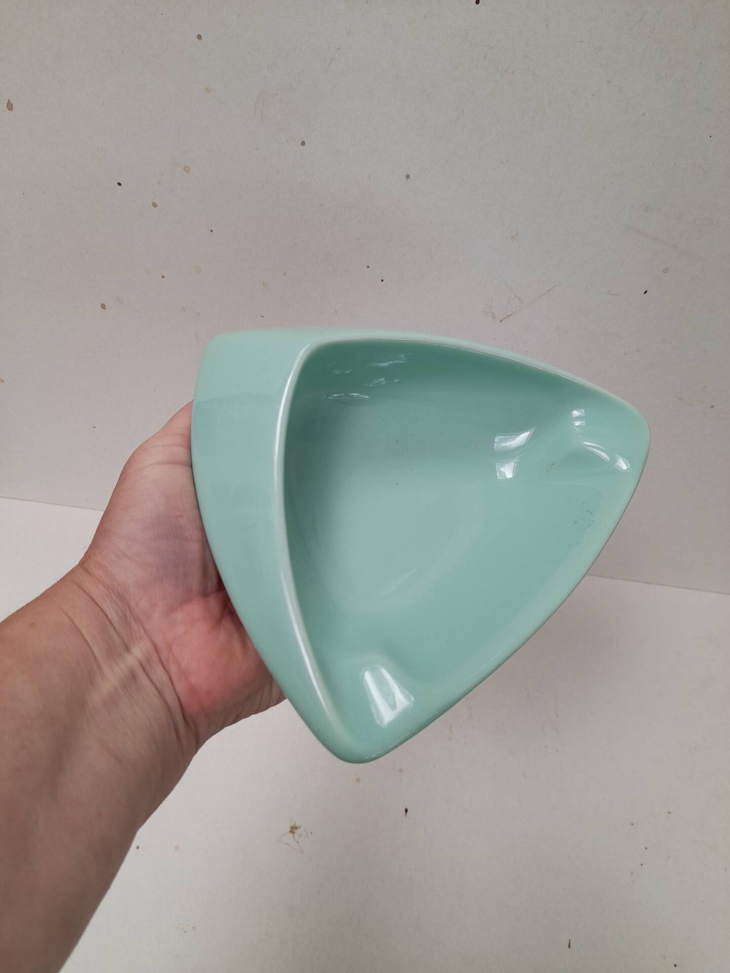 Beautiful turquoise ashtray from the 1950s.
