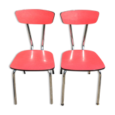Pair of red Formica chairs from the 70s