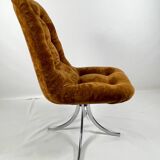Pair of  chairs - 1970´s - chrome and brown velvet