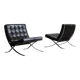Pair of Barcelona chairs by Ludwig Mies van der Rohe for Knoll, 1960s.